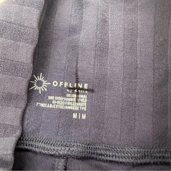 Offline by Aerie small athletic ribbed blue biker shorts - Picture 2 of 3